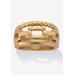 Women's Rope And Link Style Gold Ion-Plated Stainless Steel Ring by PalmBeach Jewelry in Gold (Size 8)