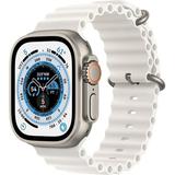 Restored Apple Watch Ultra [GPS + Cellular 49mm] Smart Watch w/Rugged Titanium Case & White Ocean Band (Refurbished)