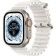 Restored Apple Watch Ultra [GPS + Cellular 49mm] Smart Watch w/Rugged Titanium Case & White Ocean Band (Refurbished)