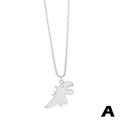 LIUZHIPENG Cartoon Dinosaur Necklace Black White Enamel Dinosaur Pendant Matching Necklaces for Couple Best Friends Women Girls Cute Animal Charm Chain Jewelry Gifts C9C2