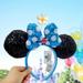 Disney Accessories | Nwt Disney Parks Exclusive - Minnie Ears - Black Ears Blue Bow White | Color: Blue/White | Size: Os