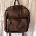 Madewell Bags | Nwt Madewell Lorimer Brown Pebbled Leather Backpack Multi Pocket 2 Strap 14x14x6 | Color: Brown/Tan | Size: 14x14x6
