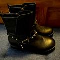 Nine West Shoes | Nine West Renee Black Leather Motorcycle Boots Size 8.5. Nwot | Color: Black/Silver | Size: 8.5