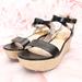 Michael Kors Shoes | Michael Kors Womens Jalita Charm Sandal Wedge Heels Shoes Size 10m Black Leather | Color: Black | Size: 10