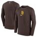 Men's Nike Brown San Diego Padres Authentic Collection Game Raglan Performance Long Sleeve T-Shirt