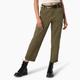 Dickies Women's Relaxed Fit Contrast Stitch Cropped Cargo Pants - Military Green Size 30 (FPR57)