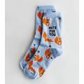 Bright Blue Nuts for You Squirrel Socks New Look