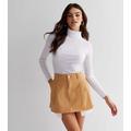 NEON & NYLON Light Brown Pleated Mini Skirt New Look
