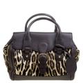 Gucci Dark Brown Animal Print Calf Hair and Leather Heritage Boston Bag, Brown