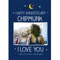 Happy Jackson I Love You Right Up To The Stars And Back Again Personalised Happy Anniversary Card, Large