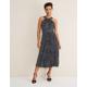 Phase Eight Womens Spot Print Tie Neck Midaxi Tea Dress - 16 - Navy Mix, Navy Mix