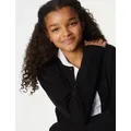 M&S Girls Pure Cotton School Cardigan (9-18 Yrs) - 10-11 - Black, Black