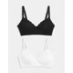 M&S Womens 2pk Maternity Lace Trim Nursing Bras B-G - 42B - Black/White, Black/White,Navy Mix