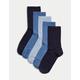 M&S Womens 5pk Sumptuously Soft™ Ankle Socks - 3-5 - Navy Mix, Navy Mix,Black,Grey Marl,Chocolate