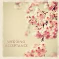 Moonpig Cherry Blossoms Wedding Acceptance Card, Large