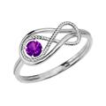 0.22ct Amethyst Rope Infinity Gemstone Ring in 9ct White Gold