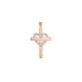 0.08ct Diamond Heart Cross Heart Necklace in 9ct Rose Gold