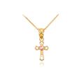 Heart Cross Heart Necklace in 9ct Two-Tone Gold