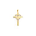 0.08ct Diamond Heart Cross Heart Necklace in 9ct Gold