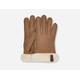 UGG® Shorty Leather Trim Glove for Women in Brown, Size Medium, Shearling