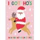 Rumble Cards I Got Hos In Different Area Codes Santa And Reindeer Illustration Pun Christmas Card, Large