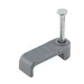 Grey Flat Double Twin & Earth Cable Clips (Pack of 100) 2.5mm²