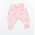 George Girls Pink Geometric Cotton Jogger Trousers Size Newborn - Bambi