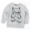 George Boys Grey Cotton Pullover Sweatshirt Size 2-3 Years Pullover - Monster