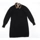 Oasis Womens Black Viscose Jumper Dress Size S Collared