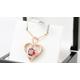 Rose Gold Finish Gemstone Heart Necklace & Jewellery Box - 4 Styles