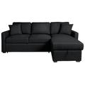 Habitat Reagan Right Hand Corner Chaise Sofa Bed -Black