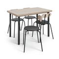 Habitat Zayn Wood Effect Dining Table & 4 Black Chairs