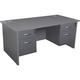 Office Desks - Karbon K2 Rectangular Panel End Office Desks with Double Fixed Pedestals 1600W with Double 2 Drawer Pedestal in Grey - Next Da