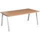 Boardroom Tables - Karbon K6 Boardroom Tables 2400W 1200D in Beech with White Legs - Delivery
