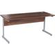 Home Office Desks - Karbon K1 Compact Rectangular Desk 1400W in Walnut with Graphite Cantilever Legs