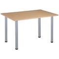 Office Tables - Karbon Tubular Leg Rectangular Office Tables 1600W in Beech with Silver Legs - Delivery