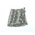 Nasty Gal Womens Black Animal Print Polyester Wrap Skirt Size 4