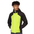Regatta Men's Water-repellent Trutton Softshell Hooded Jacket Bright Kiwi Black, Size: L