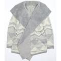 Oasis Womens Grey Geometric Knit Jacket Coatigan Size M