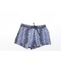 Gap Womens Multicoloured Geometric Linen Cut-Off Shorts Size S Regular