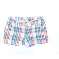 GAP Womens Multicoloured Check Cut-Off Shorts Size 10