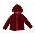 Laura Ashley Girls Red Full Zip Hoodie Size 2 Years