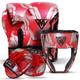 MCD Kids Boxing Gloves Pads & Headguard Training Sparring Set Red 8oz