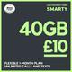 SMARTY 60GB 30 Day Pay As You Go SIM Card