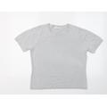 M&S Womens Grey Acrylic Basic T-Shirt Size 14 Crew Neck