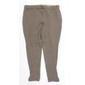 Fouganza Womens Brown Cropped Trousers Size 34 in L26 in - Horse Riding