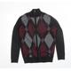 Pierre Cardin Mens Black Collared Argyle/Diamond Polyester Full Zip Jumper Size M