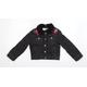 Primark Girls Black Floral Denim Basic Jacket Jacket Size 7-8 Years