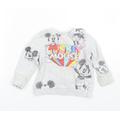 Disney Baby Grey Cotton Pullover Jumper Size 12-18 Months - Mickey Mouse