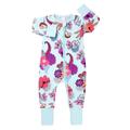 Pale Blue Zippy Baby Sleepsuit with Feet Cuffs - Exotic Flowers | Style My Kid, 12-18M